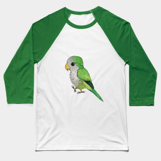 Very cute green parrot Baseball T-Shirt by Bwiselizzy